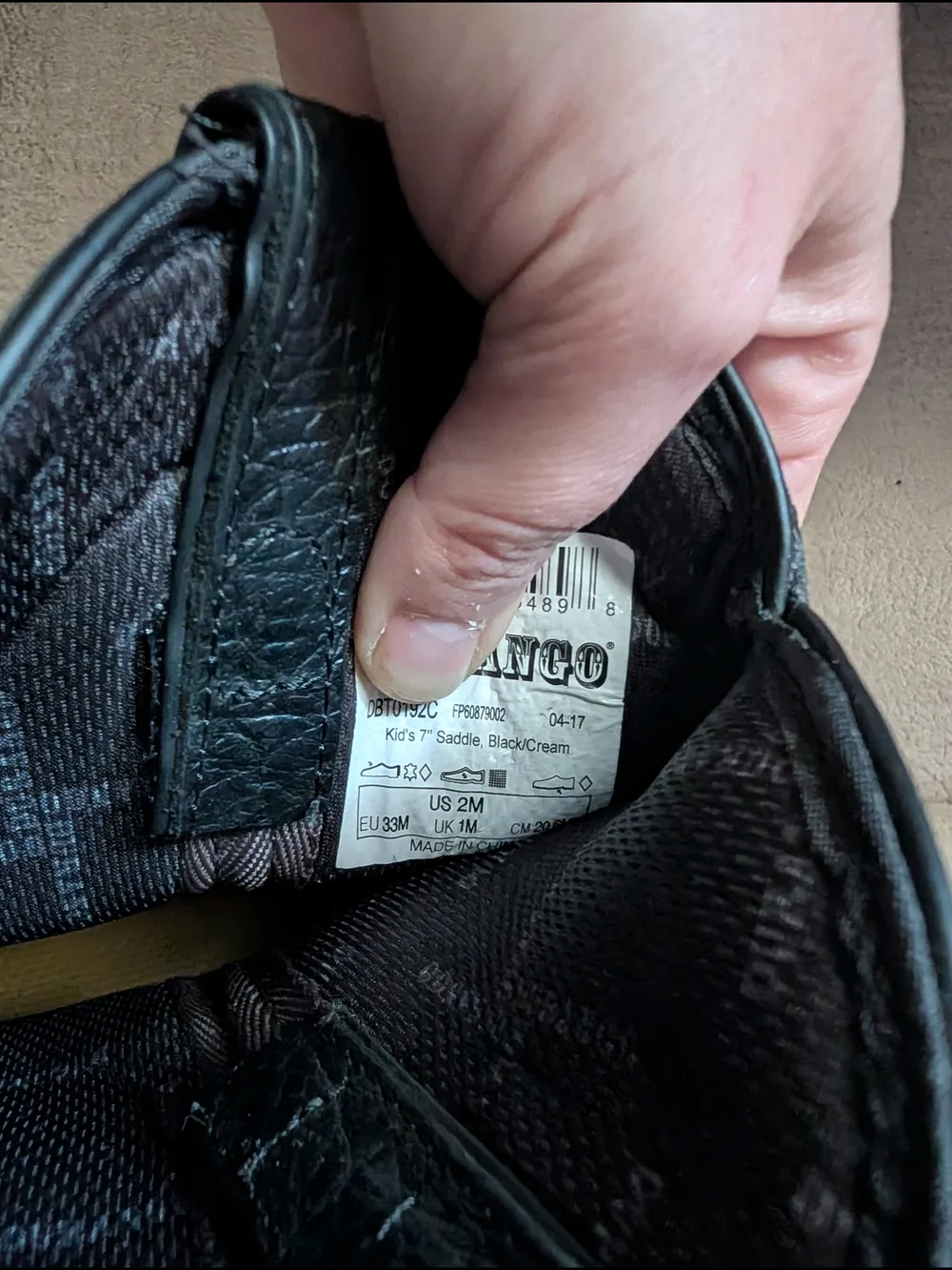 Durango Black and Cream Kids Western Boots